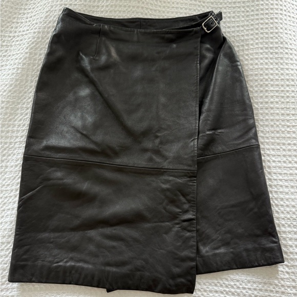 Liz Claiborne Black Leather Pencil Skirt - Picture 1 of 5